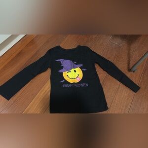 The Children's Place Black and Purple Halloween Emoji Shirt
